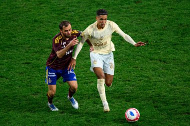 GENEVE, SWitzERLAND - 28 AĞUSTOS, 2025: Pedrinho - UEFA Avrupa Konferans Ligi Servette FC - Shakhtar Donetsk 'e karşı Cenevre Stadyumu.