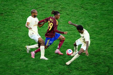 GENEVE, SWitzERLAND - 28 AĞUSTOS, 2025: - UEFA Avrupa Konferans Ligi Servette FC, Shakhtar Donetsk 'e karşı Cenevre Stadyumu.