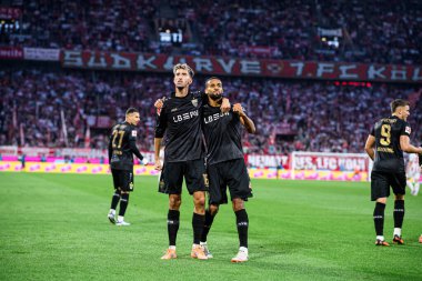 COLOGNE, GERMANY - 28 SEPTEMBER, 2025: Josha Vagnoman, Atakan Karazor - Bundesliga 1.FC Koeln-VfB Stuttgart maçı Rhein Energie Stadion 'da.