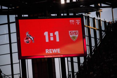 COLOGNE, GERMANY - 28 SEPTEMBER, 2025: - 1.FC Koeln-VfB Stuttgart futbol karşılaşması Rhein Enerji Stadyumu 'nda.