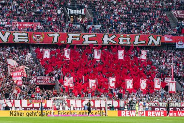 COLOGNE, GERMANY - 28 SEPTEMBER, 2025: - 1.FC Koeln-VfB Stuttgart futbol karşılaşması Rhein Enerji Stadyumu 'nda.