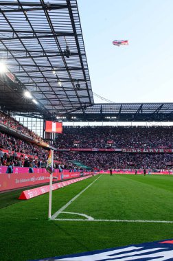 COLOGNE, GERMANY - 28 SEPTEMBER, 2025: Zeplin - 1.FC Koeln vs VfB Stuttgart futbol maçı Rhein Energie Stadion 'da.