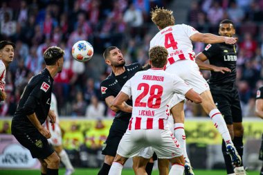 COLOGNE, GERMANY - 28 SEPTEMBER, 2025: Jeff Chabot, Timo Huebers, Sebastian Sebulonsen, Atakan Karazor - Bundesliga 1.FC Koeln vs VfB Stuttgart maçı Rhein Energie Stadion 'da.