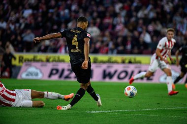COLOGNE, GERMANY - 28 SEPTEMBER, 2025: Josha Vagnoman, gol - 1.FC Koeln-VfB Stuttgart maçı Rhein Enerji Stadyumu 'nda.