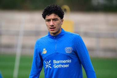 LEVERKUSEN, GERMANY - 30 SEPTEMBER, 2025: Ibrahim Maza - UEFA Champions League, MD-1, practice FC Bayer 04 Leverkusen at BayArena. 