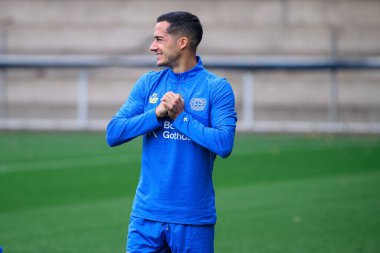 LEVERKUSEN, GERMANY - 30 SEPTEMBER, 2025: Lucas Vazquez - UEFA Champions League, MD-1, practice FC Bayer 04 Leverkusen at BayArena. 