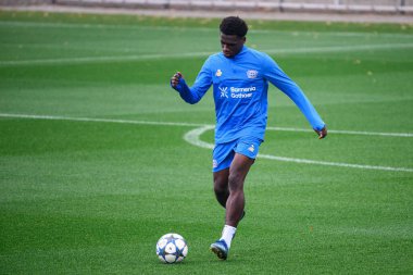 LEVERKUSEN, GERMANY - 30 SEPTEMBER, 2025: Axel Tape - UEFA Champions League, MD-1, practice FC Bayer 04 Leverkusen at BayArena. 