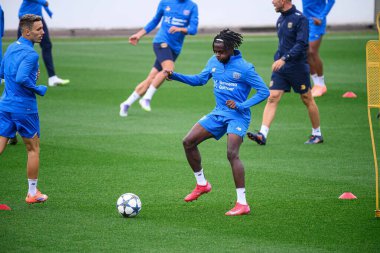 LEVERKUSEN, GERMANY - 30 SEPTEMBER, 2025: Naba Mensah - UEFA Champions League, MD-1, practice FC Bayer 04 Leverkusen at BayArena. 