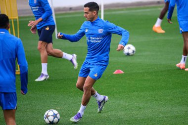 LEVERKUSEN, GERMANY - 30 SEPTEMBER, 2025: Lucas Vazquez - UEFA Champions League, MD-1, practice FC Bayer 04 Leverkusen at BayArena. 