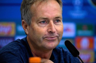 LEVERKUSEN, GERMANY - 30 SEPTEMBER, 2025: Kasper Hjulmand - UEFA Champions League, MD-1, Press conference  at BayArena.