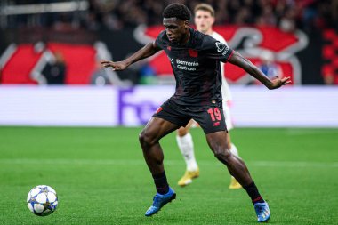 LEVERKUSEN, GERMANY - 1 OCTOBER, 2025: Ernest Poku - The UEFA Champions League football match between Bayer 04 Leverkusen vs PSV Eindhoven at BayArena.