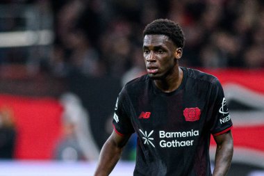 LEVERKUSEN, GERMANY - 1 OCTOBER, 2025: Ernest Poku - The UEFA Champions League football match between Bayer 04 Leverkusen vs PSV Eindhoven at BayArena.