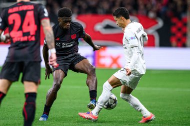LEVERKUSEN, GERMANY - 1 OCTOBER, 2025: Ernest Poku - The UEFA Champions League football match between Bayer 04 Leverkusen vs PSV Eindhoven at BayArena.