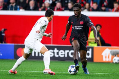 LEVERKUSEN, GERMANY - 1 OCTOBER, 2025: Ernest Poku - The UEFA Champions League football match between Bayer 04 Leverkusen vs PSV Eindhoven at BayArena.