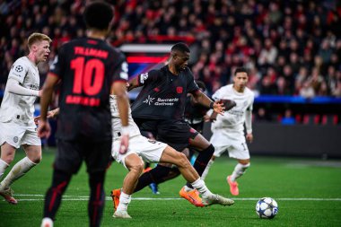 LEVERKUSEN, GERMANY - 1 OCTOBER, 2025: Christian Kofane, goal - The UEFA Champions League football match between Bayer 04 Leverkusen vs PSV Eindhoven at BayArena.