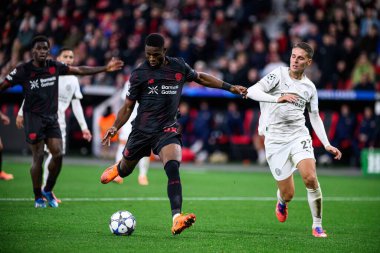 LEVERKUSEN, GERMANY - 1 OCTOBER, 2025: Christian Kofane, goal - The UEFA Champions League football match between Bayer 04 Leverkusen vs PSV Eindhoven at BayArena.