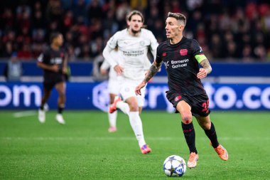 LEVERKUSEN, GERMANY - 1 OCTOBER, 2025: Alejandro Grimaldo - The UEFA Champions League football match between Bayer 04 Leverkusen vs PSV Eindhoven at BayArena.