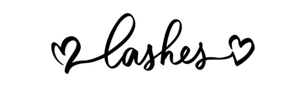 Векторная Каллиграфия Ресниц Phrase Girls Woman Beauty Salon Lash Extensions Стоковый вектор
