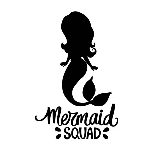 Mermaid Squad เอทภาพประกอบค างอ งประโยคอ กษรแยกบนพ นหล ขาว ภาพประกอบสต็อกที่ปลอดค่าลิขสิทธิ์