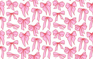 Cilveli cilveli, pembesiz pembeleşmiş pembemsi papyon desenleri. Kızsal arka planlar, duvar kağıtları ya da sevgililer günü tasarımları için şirin klasik kurdele tekrarı. Hassas kadınsı estetik yaylar.