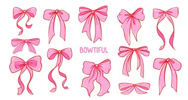 Coquette Pembe Fiyonk Kurdele Vektörü. Dantel detaylarıyla birlikte şirin, klasik bir hediye kutusu. Sevgililer Günleri, Düğünler ve Kız Tasarımları için Romantik Y2K karalaması. Düz yay ve kadınsı estetik..