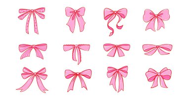 Coquette Pembe Fiyonk Kurdele Vektörü. Dantel detaylarıyla birlikte şirin, klasik bir hediye kutusu. Sevgililer Günü için romantik Y2K karalaması, düğünler ya da kız tasarımları. Düz yay ve kadınsı estetik..