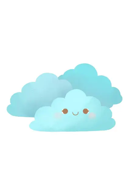 This can use for education of weather chart. This is a cloudy icon. This is can use for kid\'s room.