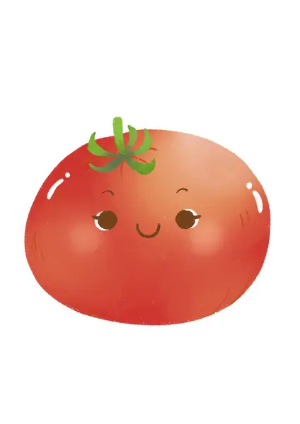 A cute cartoon vegetables. This is a tomato. This can used for a instructional media.
