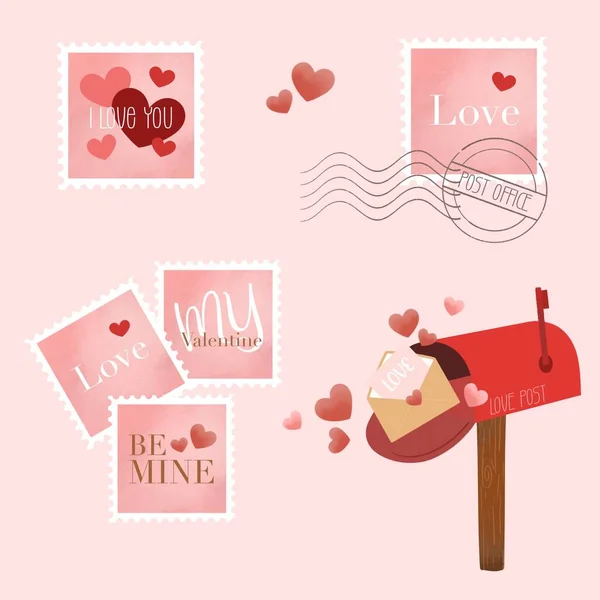 Love Post Letter Valentines Day — Stock Photo, Image