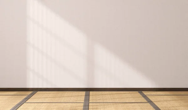 Порожня Кімната Японського Стилю Підлогою Татамі Мат Дерев Яне Вікно — стокове фото
