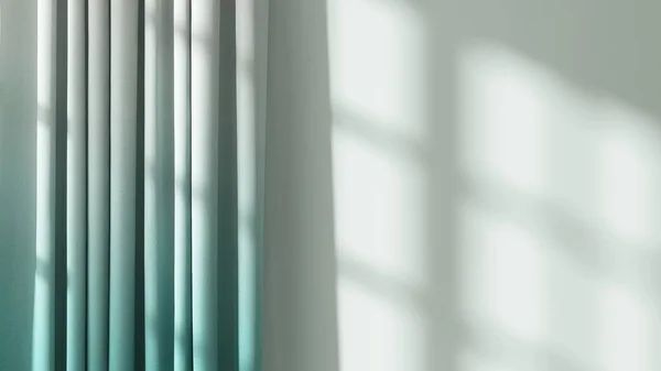 Turquoise Blue Gradient Tie Dye Curtain Drape Pastel Green Wall — Stock Photo, Image