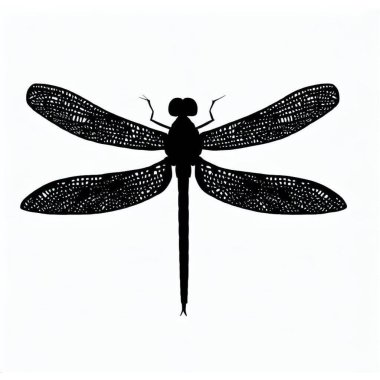 Vector Silhouette of Dragonfly, Graceful Dragonfly Illustration for Insect and Nature Concepts clipart