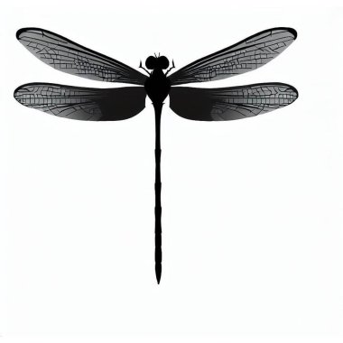 Vector Silhouette of Dragonfly, Graceful Dragonfly Illustration for Insect and Nature Concepts clipart