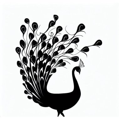 Vector Silhouette of Peacock, Elegant Peacock Illustration for Exotic Bird and Nature Designs clipart