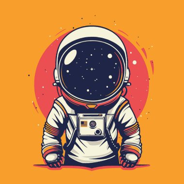 Space Explorer with Helmet Simple Shaped Vector Astronaut Icon, Cosmic Adventure Symbol Illustration. clipart