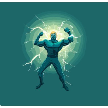 Man Power, Strong Man Power Illustration for Teamwork and Strength Concepts clipart