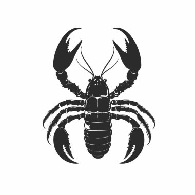 Bark Scorpion silhouette,Elegant Black and White Silhouette Flat Icon. clipart