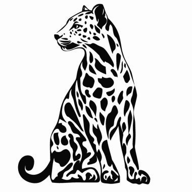 Catahoula Leopar silueti, Temiz Siyah ve Beyaz Vektör Siluet Sanatı.