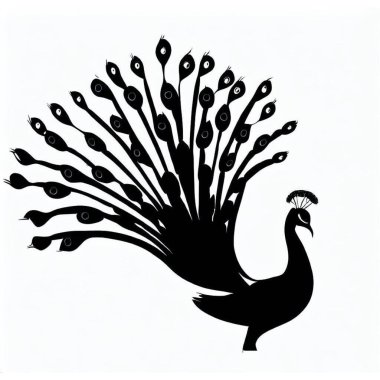 Vector Silhouette of Peacock, Elegant Peacock Illustration for Exotic Bird and Nature Designs clipart