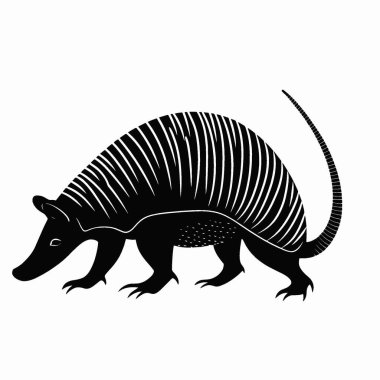 Armadillo silueti, Zarif Siyah ve Beyaz Siluet Düz Simge.