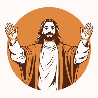 Açık Avuç Logosu olan İsa, Hıristiyanlık, Sembol, Simge, Şekil.