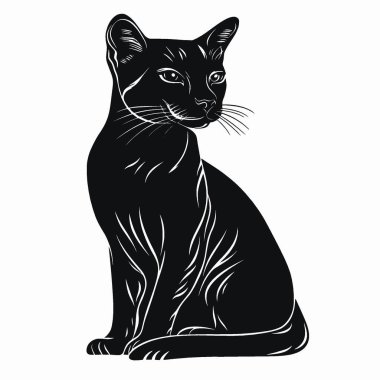 African Golden Cat silhouette,Chic Monochrome Vector Silhouette for Graphics. clipart