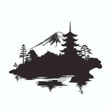 Hokkaido silhouette,Versatile Black and White Vector Icon for Projects. clipart