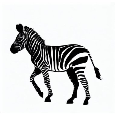 Zebra 'nın Vektör Silueti, Vahşi Yaşam ve Afrika Kavramları için Çarpıcı Zebra Resimleri