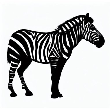 Zebra 'nın Vektör Silueti, Vahşi Yaşam ve Afrika Kavramları için Çarpıcı Zebra Resimleri