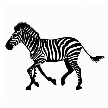 Zebra 'nın Vektör Silueti, Vahşi Yaşam ve Afrika Kavramları için Çarpıcı Zebra Resimleri
