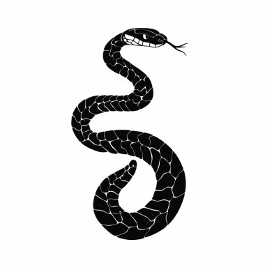 King Snake silhouette,Timeless Black and White Vector Silhouette Design. clipart