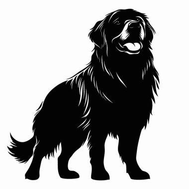 Estrela Mountain Dog silhouette,Minimalist Flat Black and White Silhouette Icon. clipart