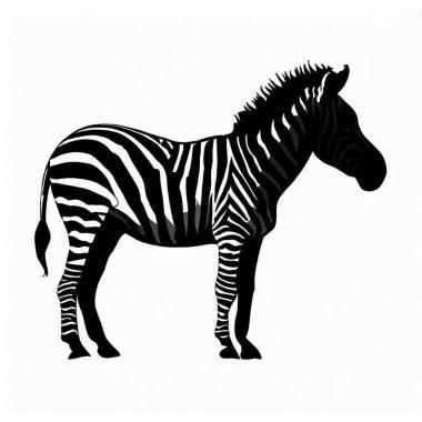 Vector Silhouette of Zebra, Striking Zebra Illustration for Wildlife and Africa Concepts clipart