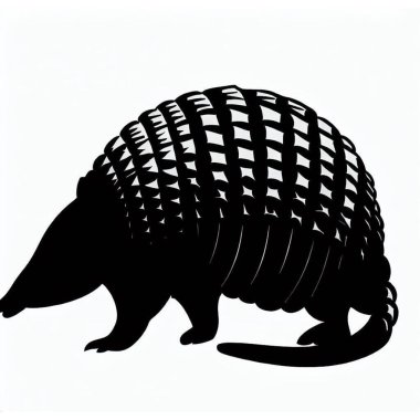 Vector Silhouette of Armadillo, Armored Armadillo Illustration for Wildlife and Nature Themes clipart